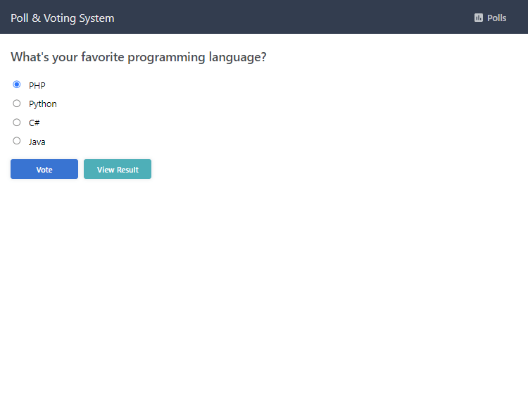 PHP Poll Vote Form